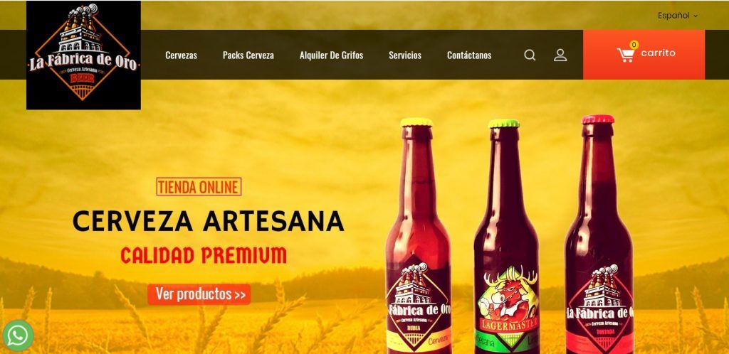 la fabrica de oro beer diseño web en madrid por apricot amrketing